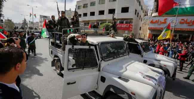 Palestinian Authority soldiers background