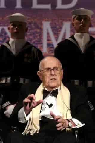 Red Auerbach three days before his death, for his service in the Navy during World War II background