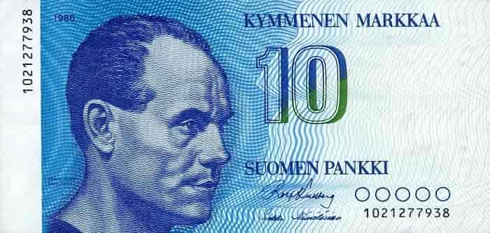 Paavo Nurmi on a bill background