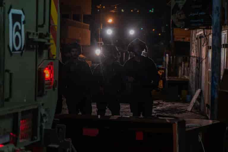 The fighters in the night activity background