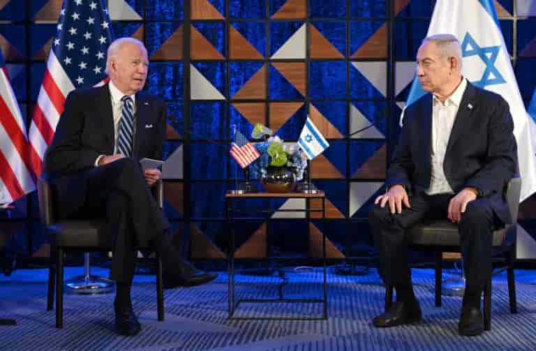 Biden, Israel was not the one that bombed the hospital in Gaza background