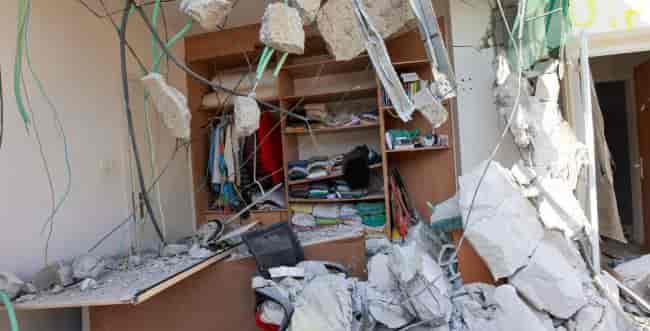 A Be'eri home after the attack. background