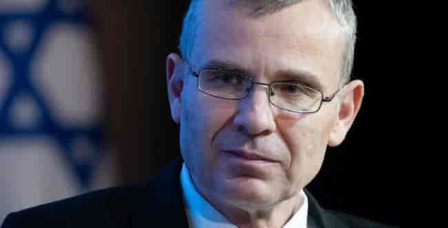 Justice Minister Yariv Levin. background