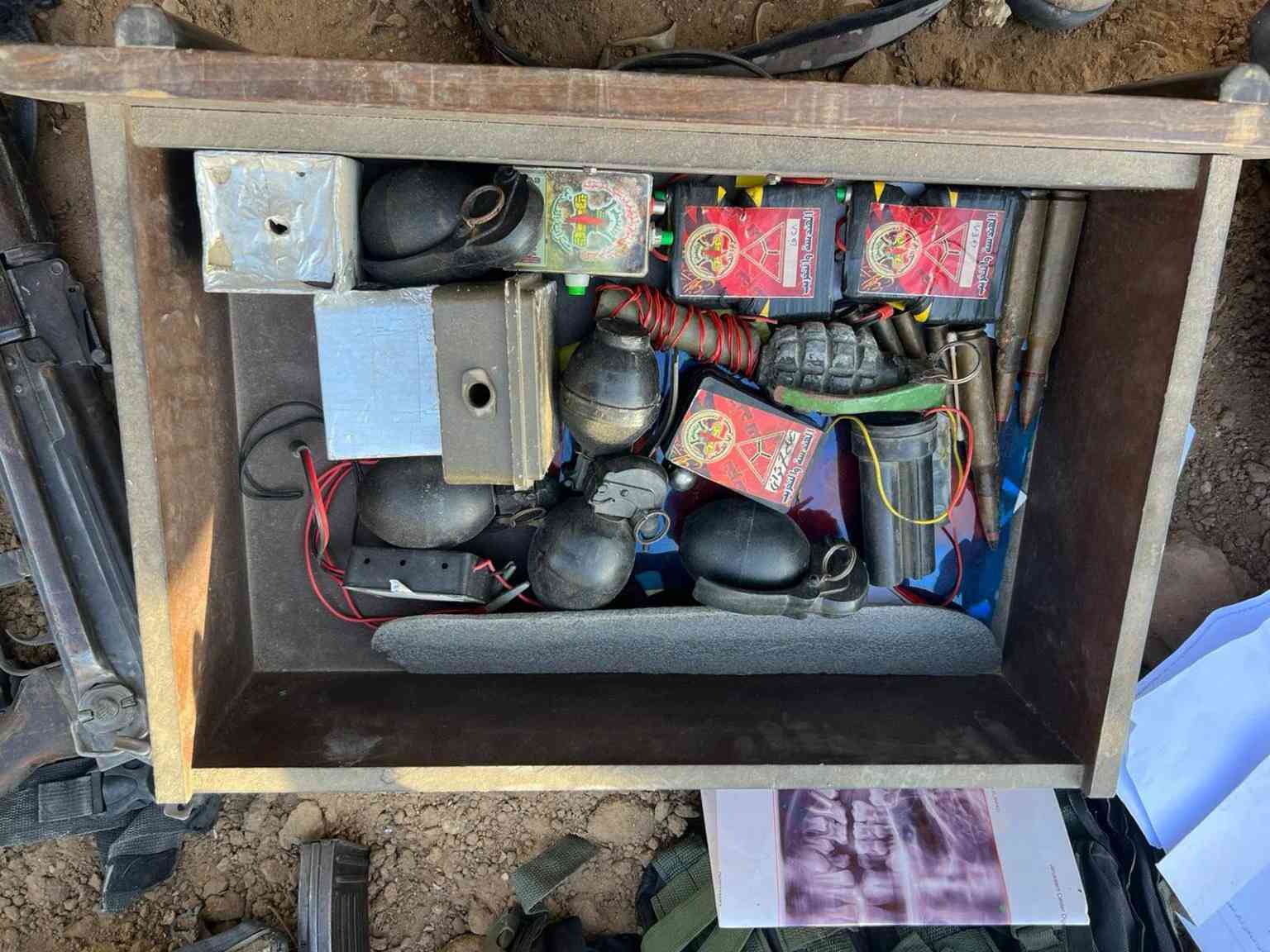 A box of grenades background