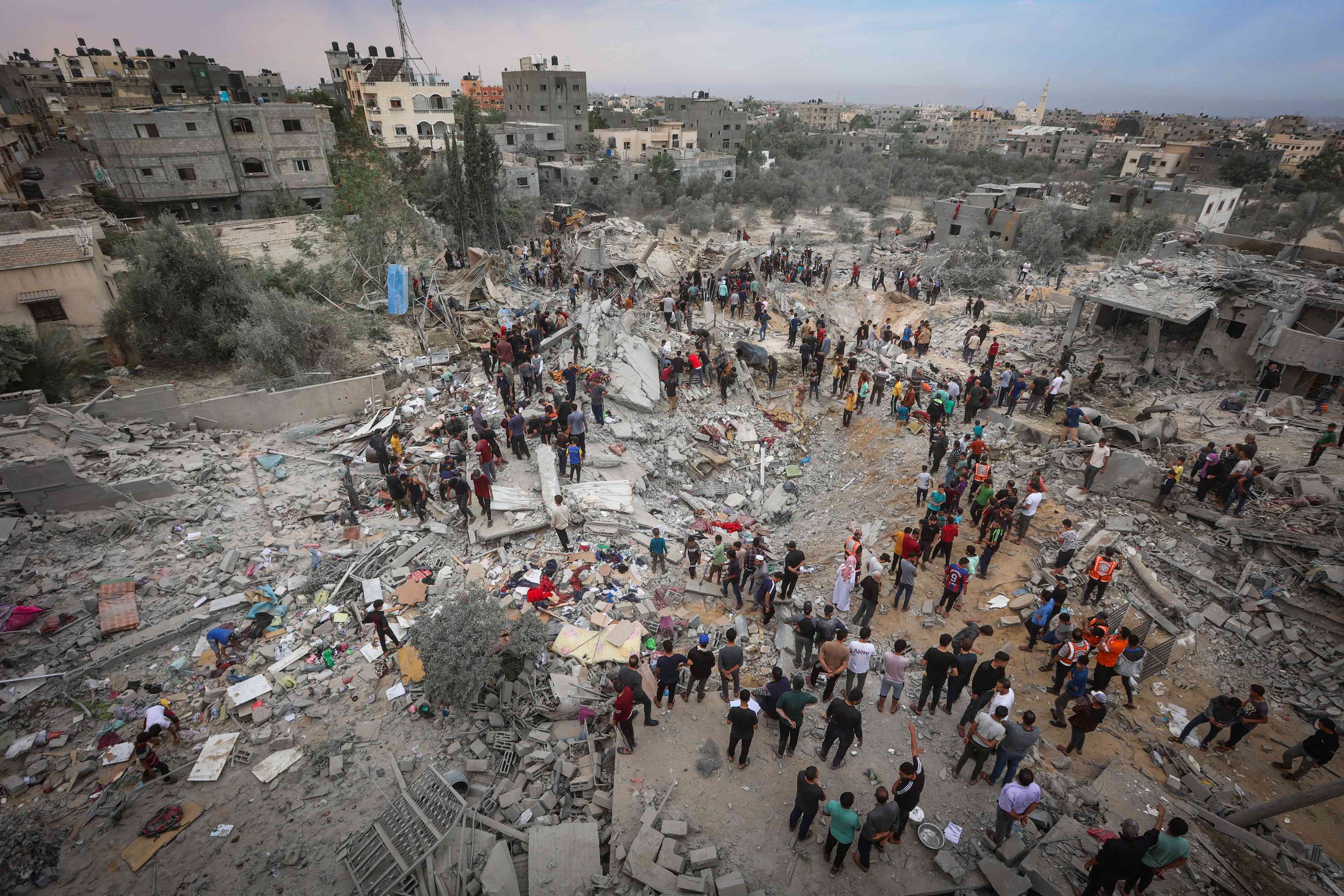 The destruction in Gaza background