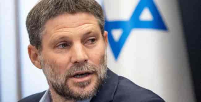 Finance Minister Smotrich. background