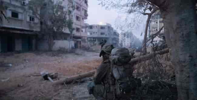 Soldier in the Gaza Strip. background