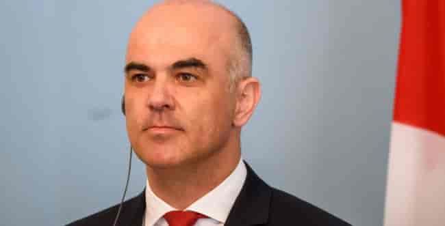 President of Switzerland Alain Berset background