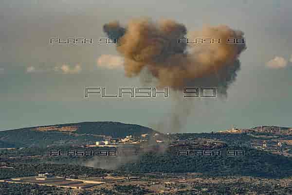 South Lebanon to be negotiated when Gaza war over. IDF strike in South Lebanon. background