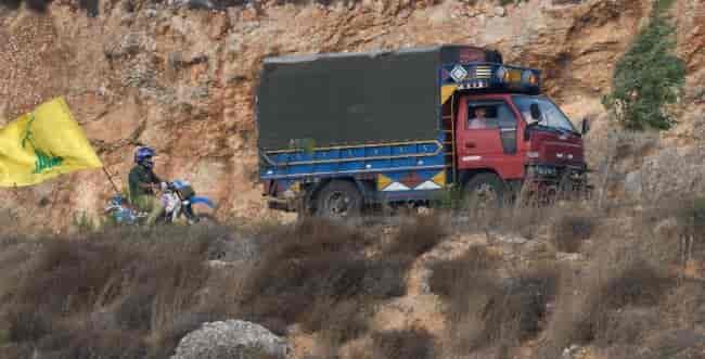 Hezbollah vehicles at the northern border, Archive. background