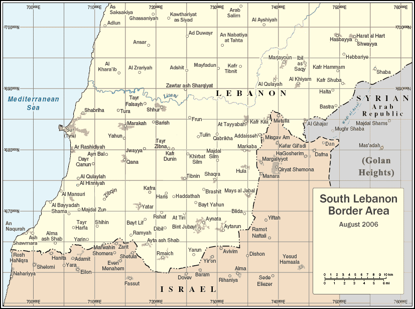 France is working to create a buffer zone on Israel's northern border from the Lebanese side. Southern Lebanon. background