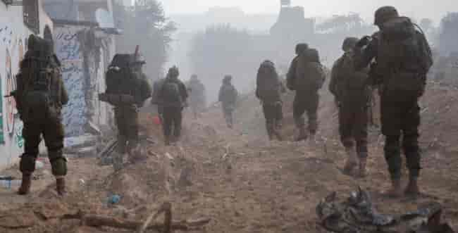 Nachal soldiers in action. background
