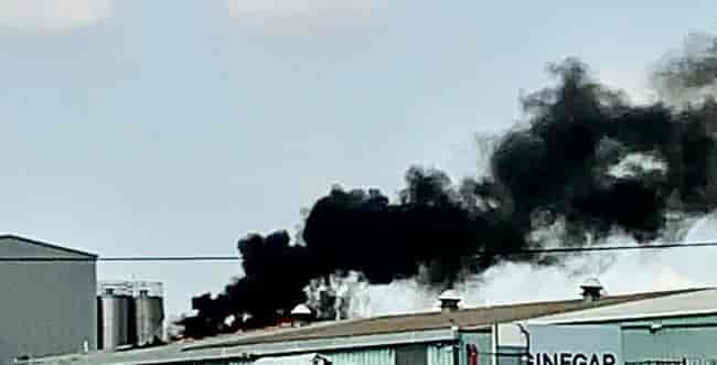 Fire at factory in Eshkol Council region. background