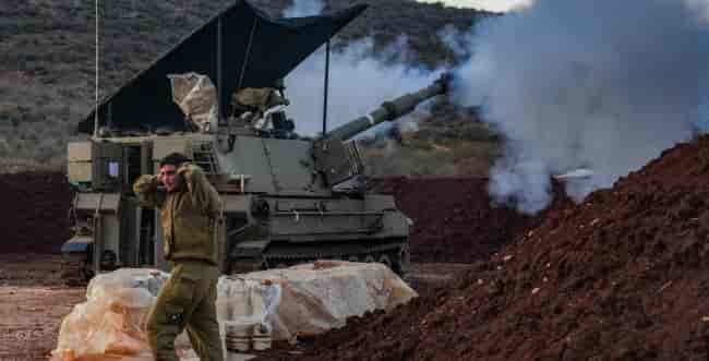 Tanks on the northern border background
