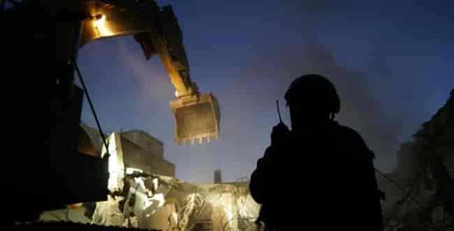 Demolition of terrorist houses, illustration
