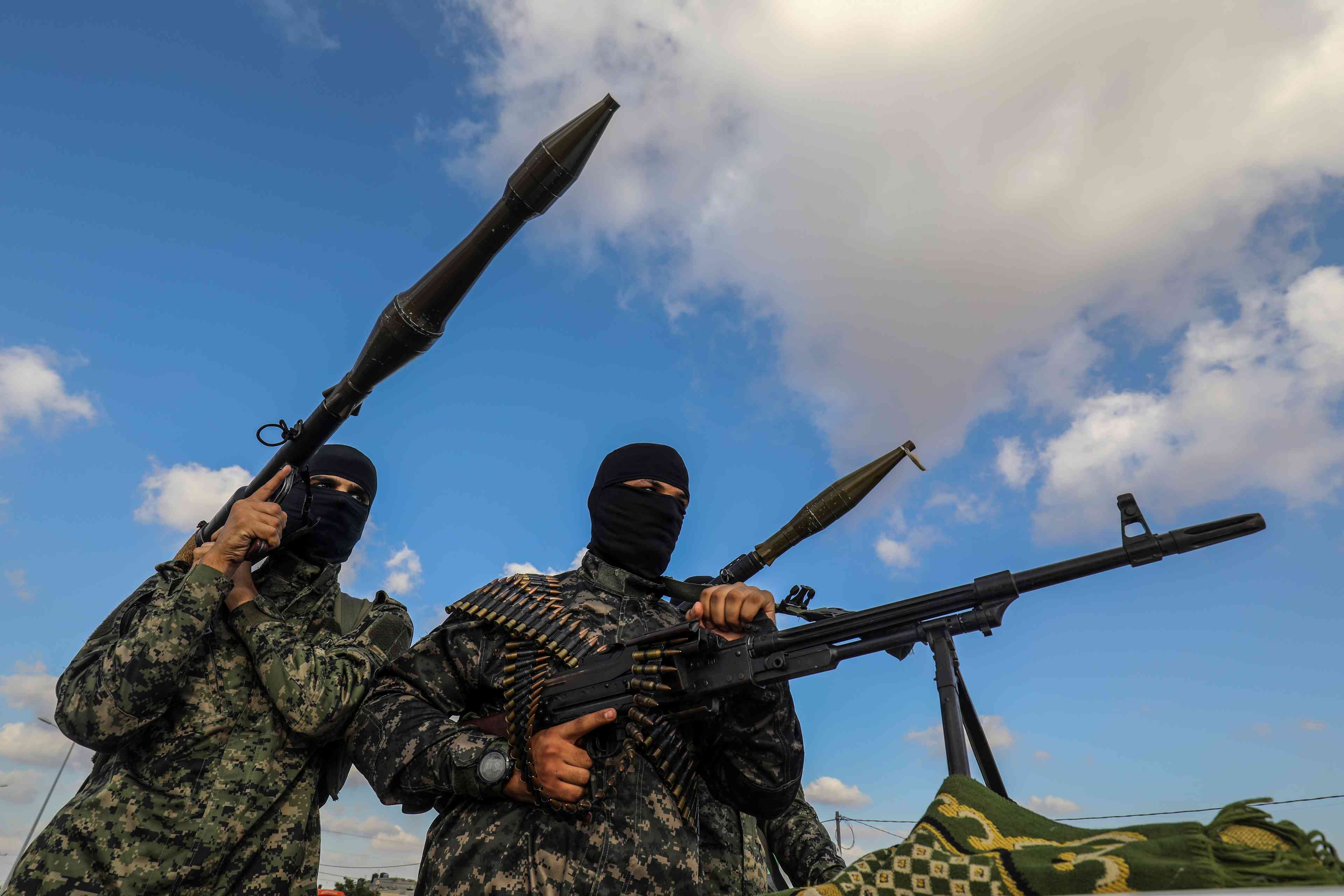 "They shout “death to Israel!” Through tunnels they slither! They care little for Gazans. The United Nations will dither." Palestinian terrorists. background