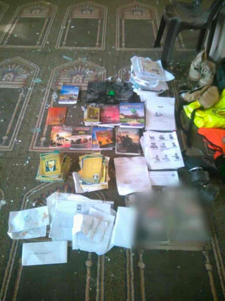 Intelligence materials seized at the scene background
