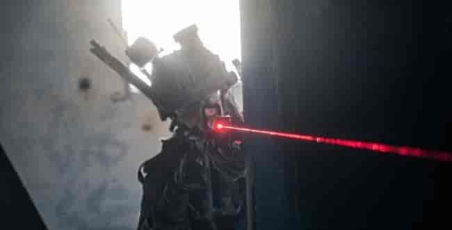 The Multidimensional Unit' fighter in Gaza background