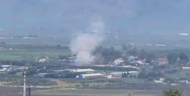 The damage to the house in Kfar Yuval background