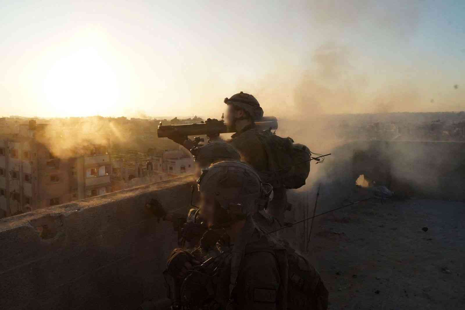 Kfir Brigade fighters operates in Khan Yunis, Gaza. background