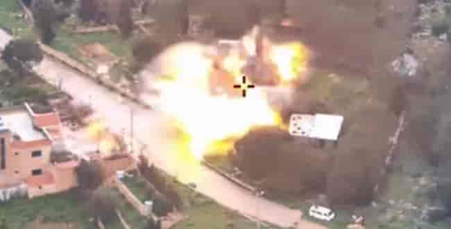 IAF strike in Lebanon background