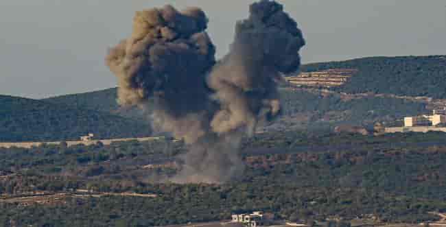 Missile fired from Lebanon background