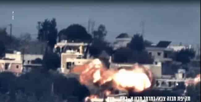 IAF strike in Lebanon background