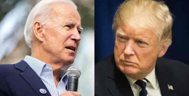 Donald Trump and Joe Biden background