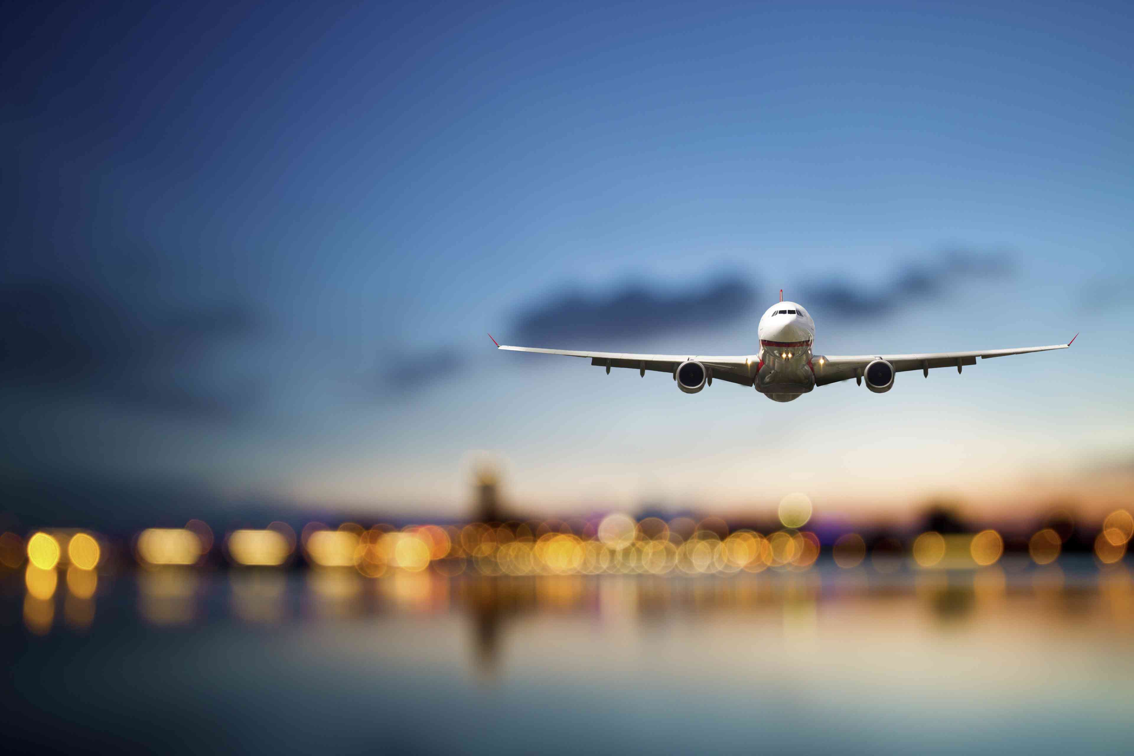 Passenger plane. Illustration. background