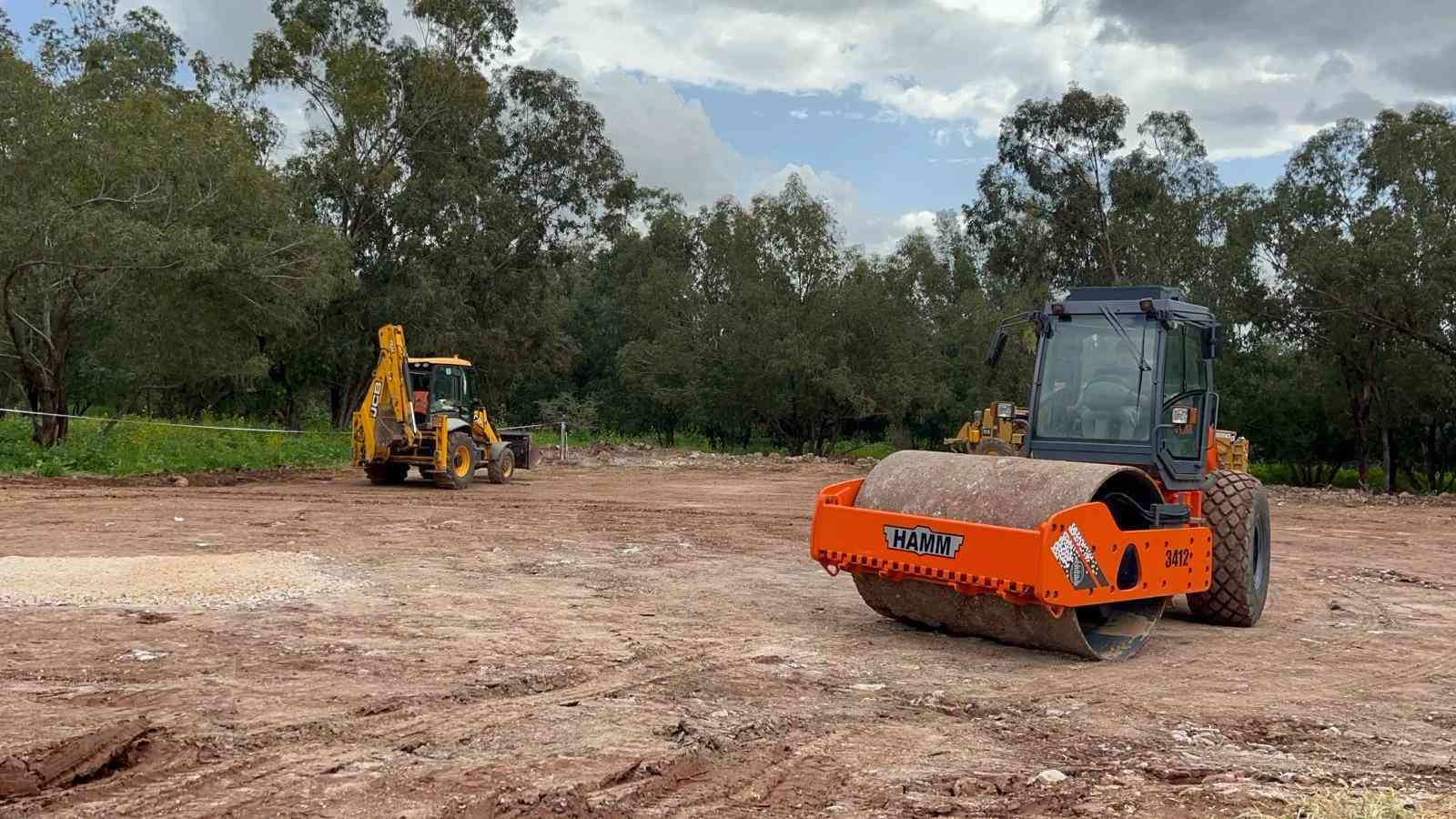 IDF Fortifications Department hard at work building roads. background