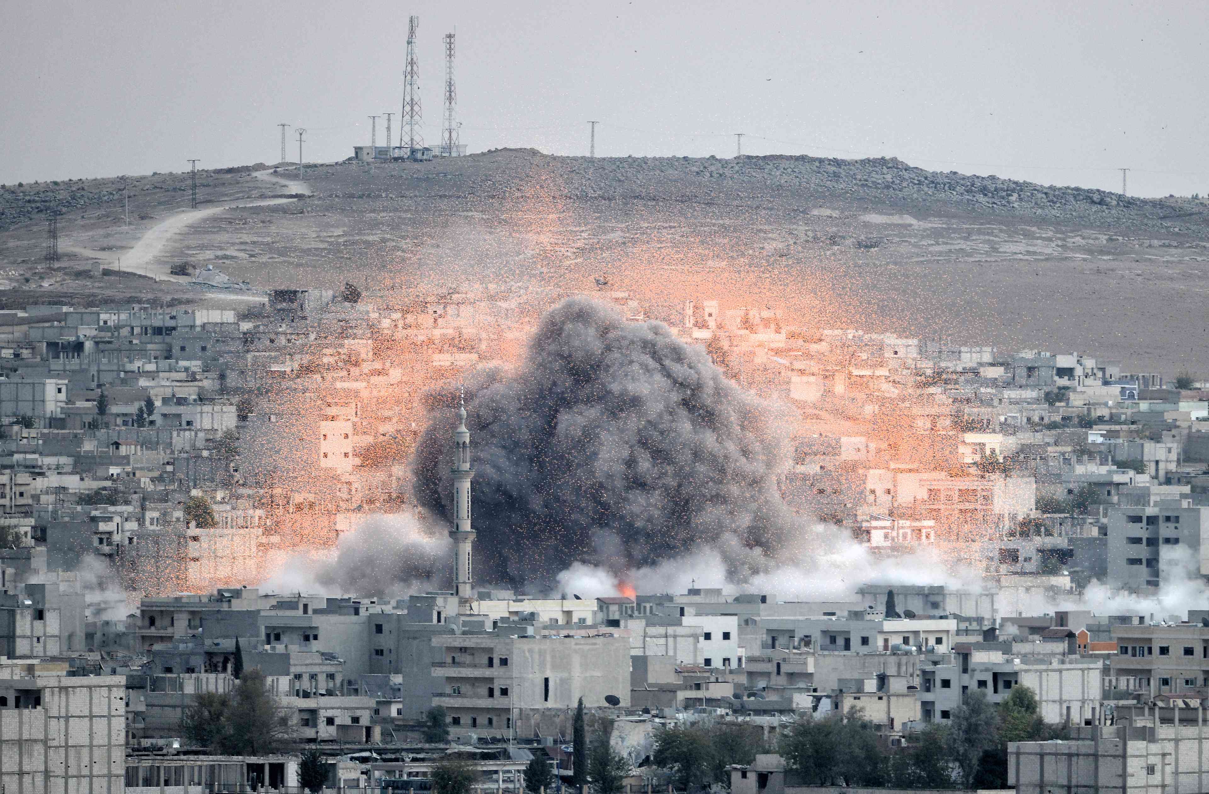Explosion in Syria background
