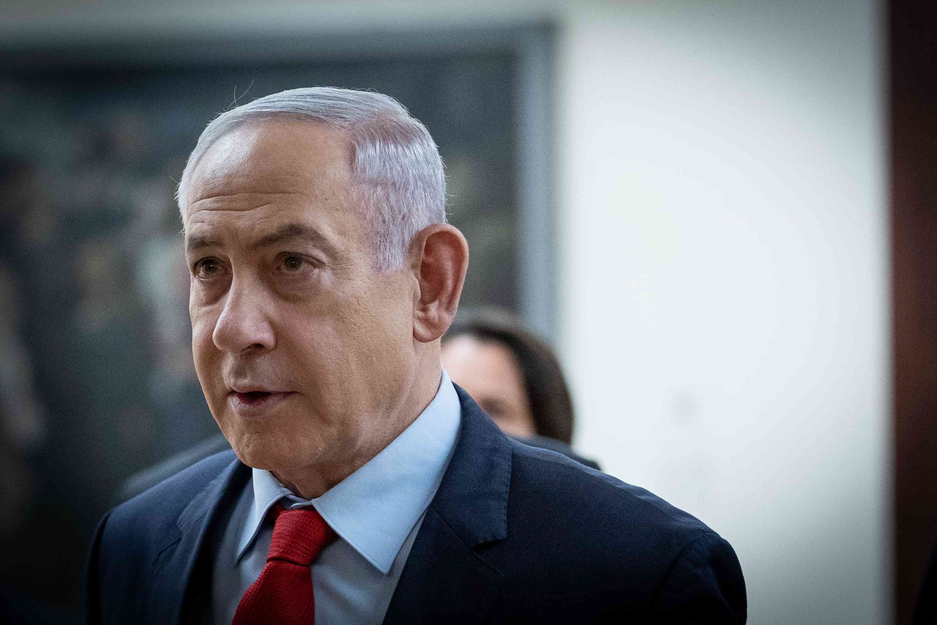 Prime Minister Binyamin Netanyahu. background
