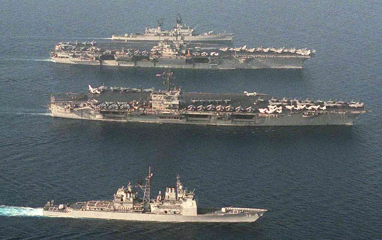 US Aircraft Carriers. Illustration. background
