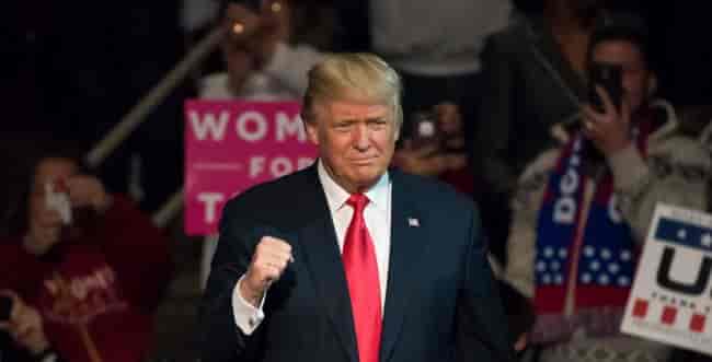 Donald Trump at political rally background