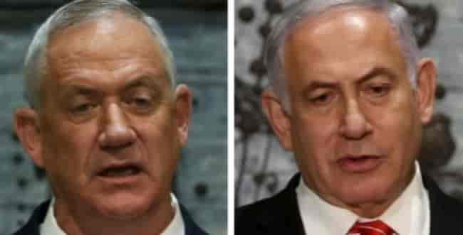 Netanyahu and Gantz background