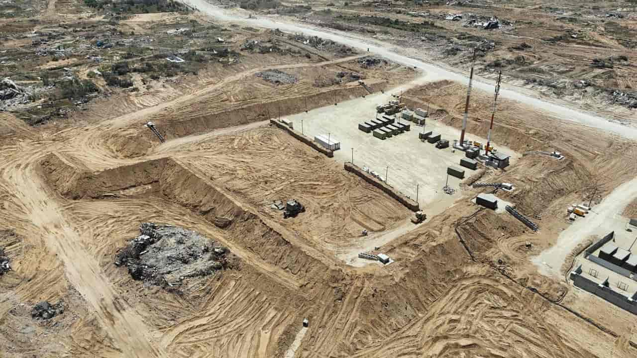 Preparing the ground for receiving and distributing aid. background