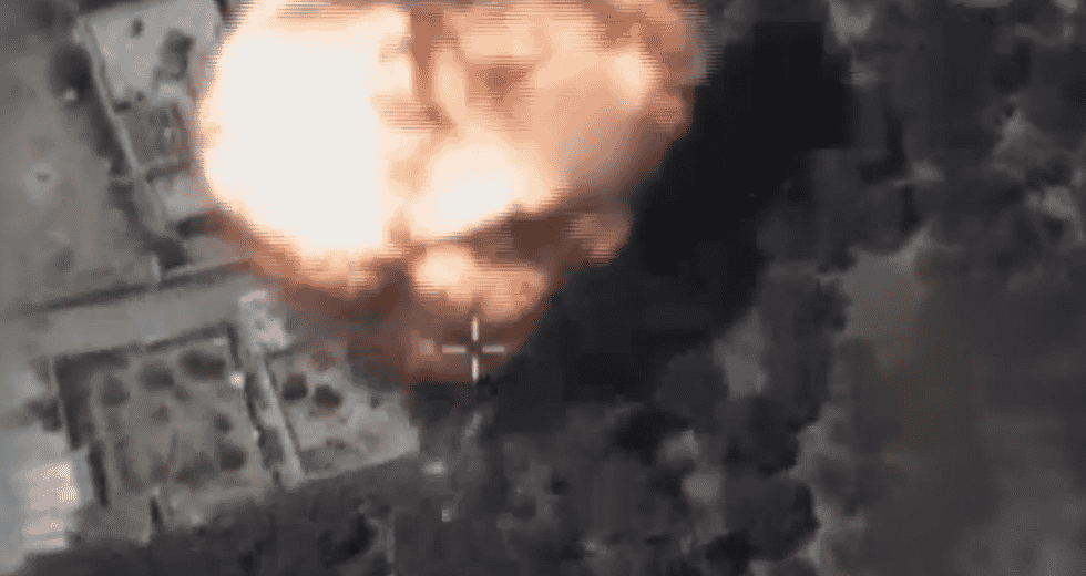 IDF strike in central Gaza. background