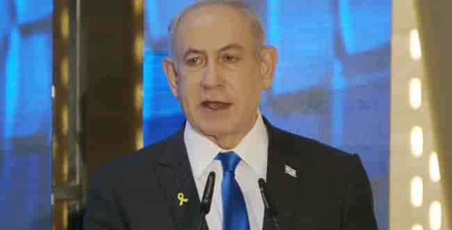 Doubling down on war aims. Netanyahu. background