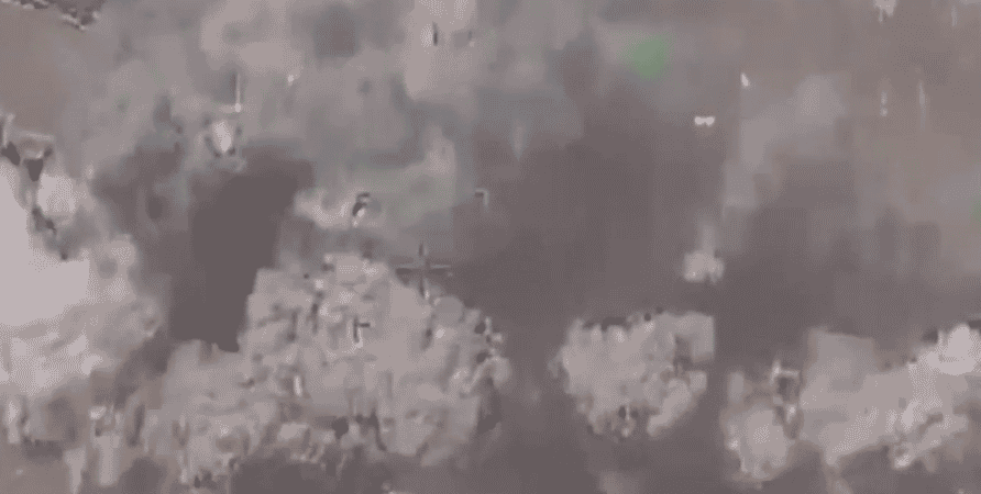 Dust rising from IDF strike. background