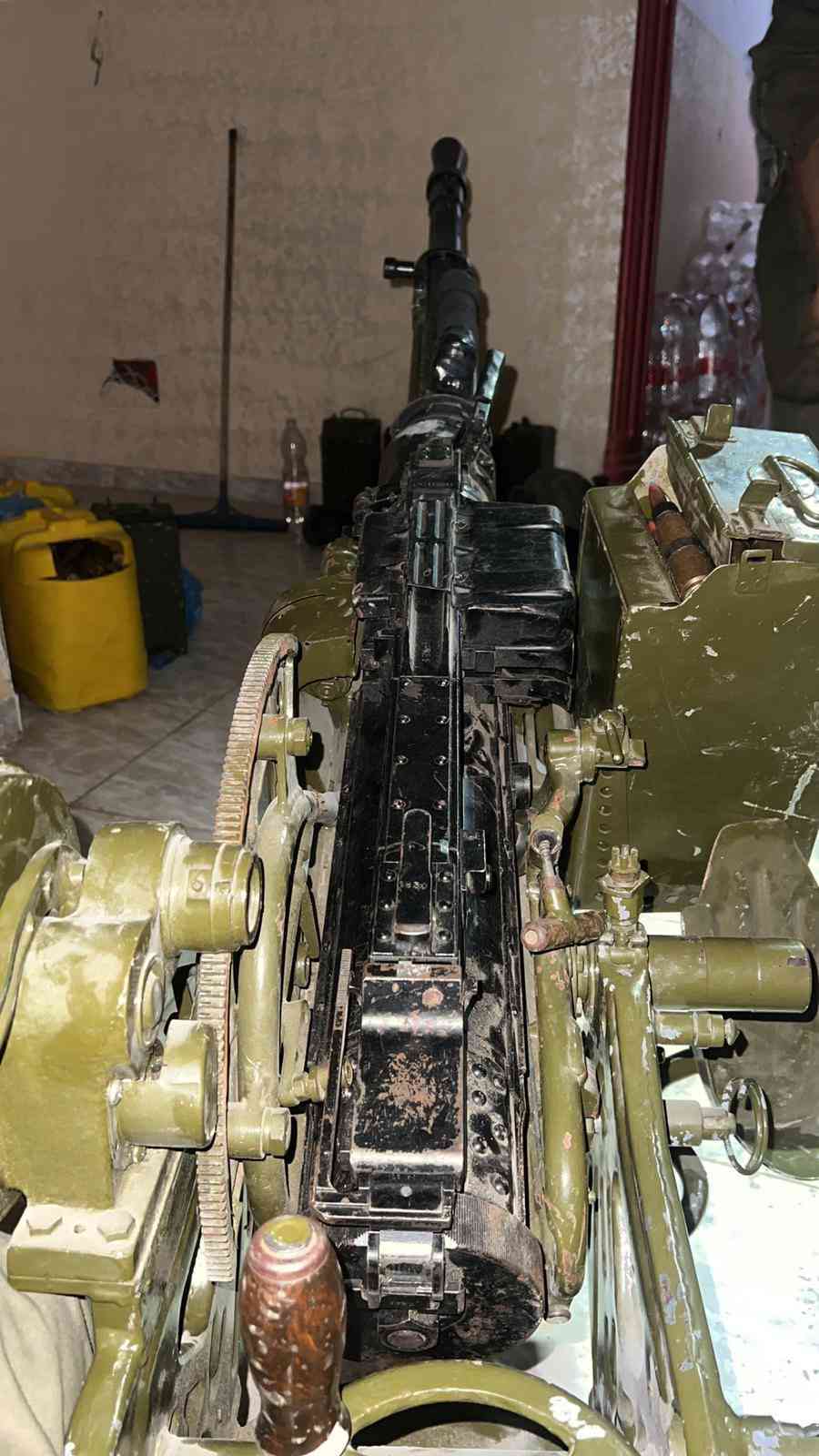 Terrorist weapon seized. background