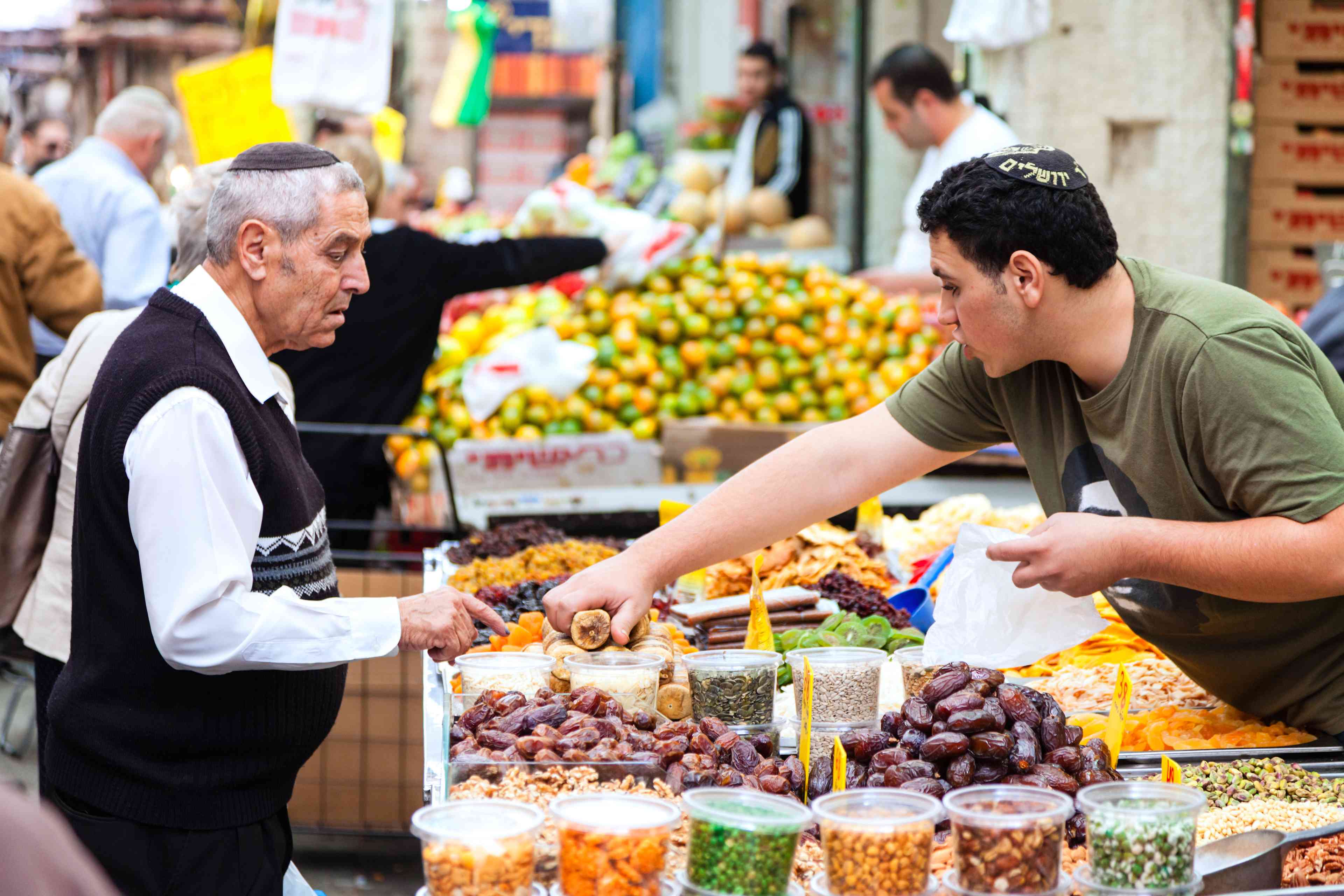Israeli shopping back to normal. background