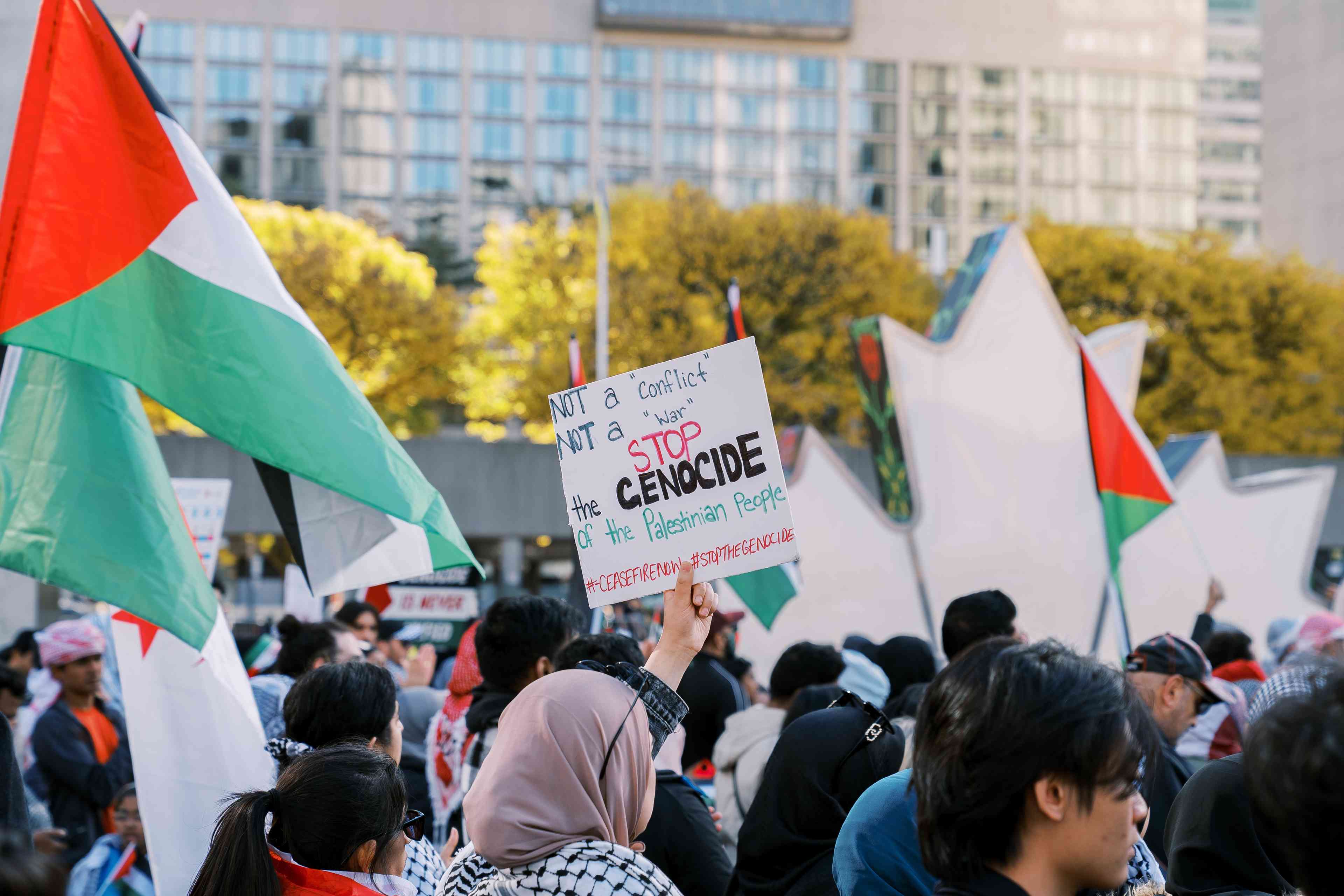 Anti Israel rally background