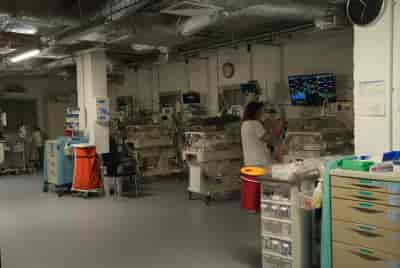 A sheltered hospital ward at the Ziv Medical Center in Tzfat, Northern Israel. January 11, 2024.  background
