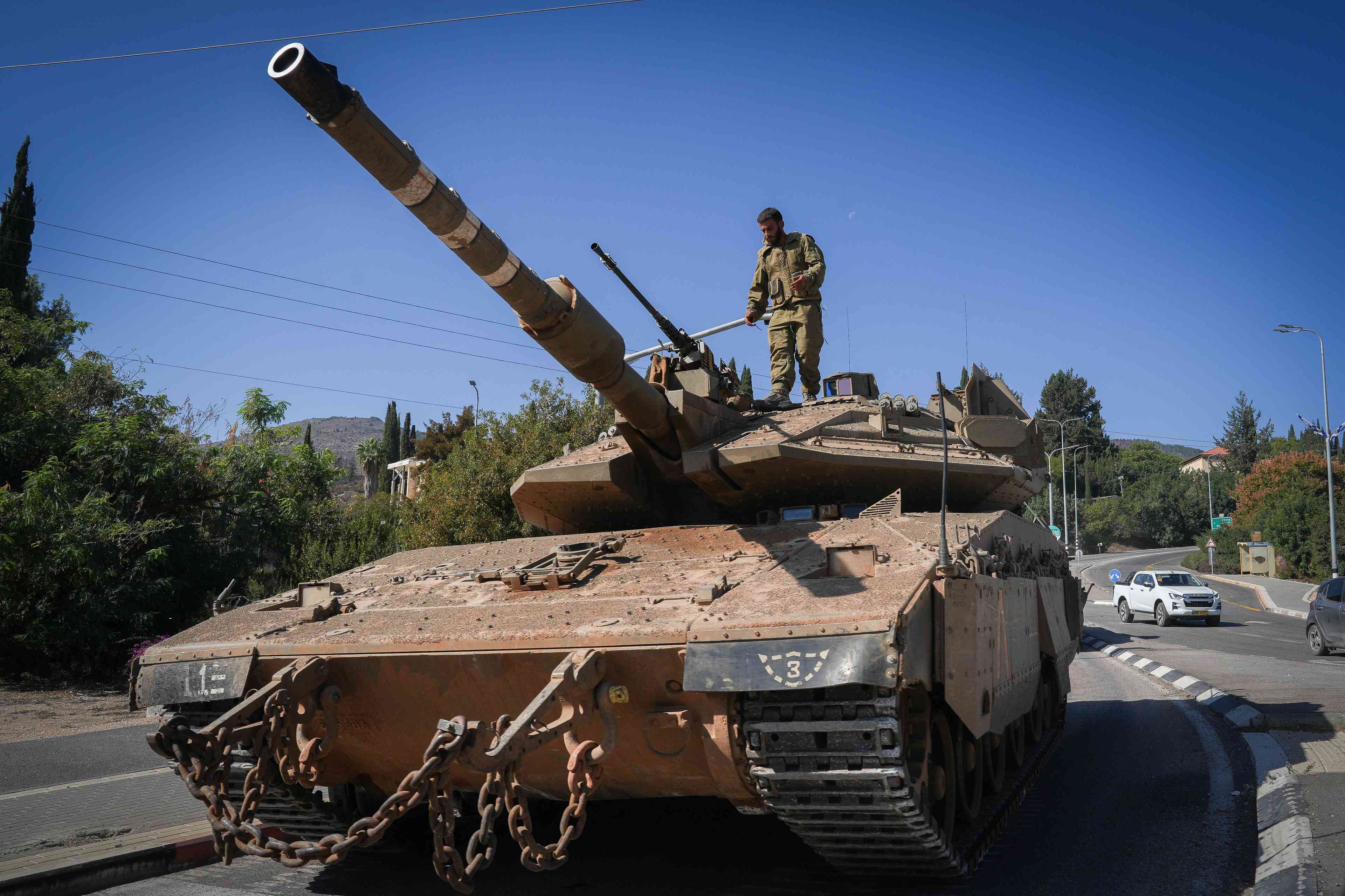 IDF tank in the north. Archive. background