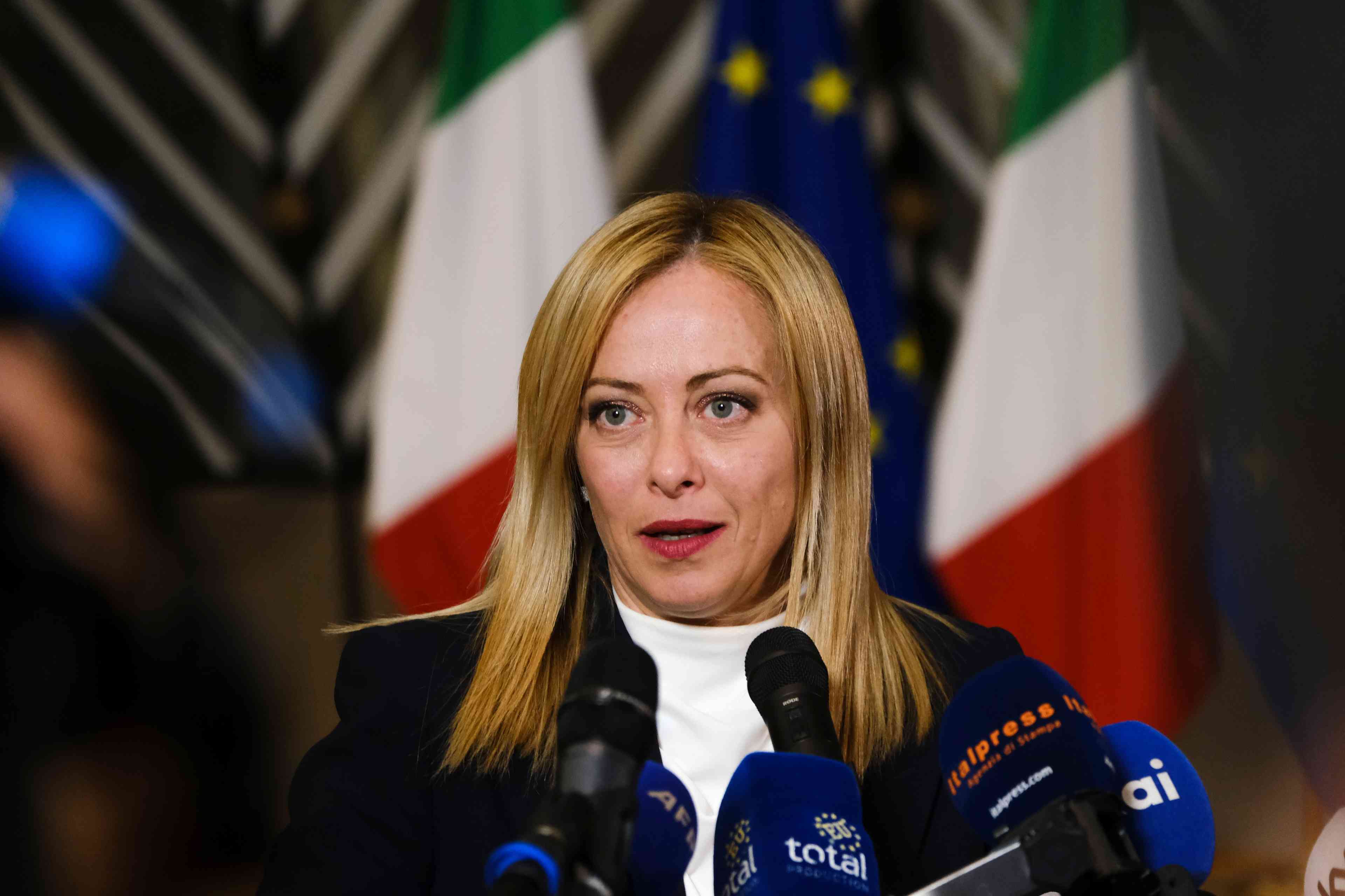 Italian Prime Minister Giorgia Meloni background