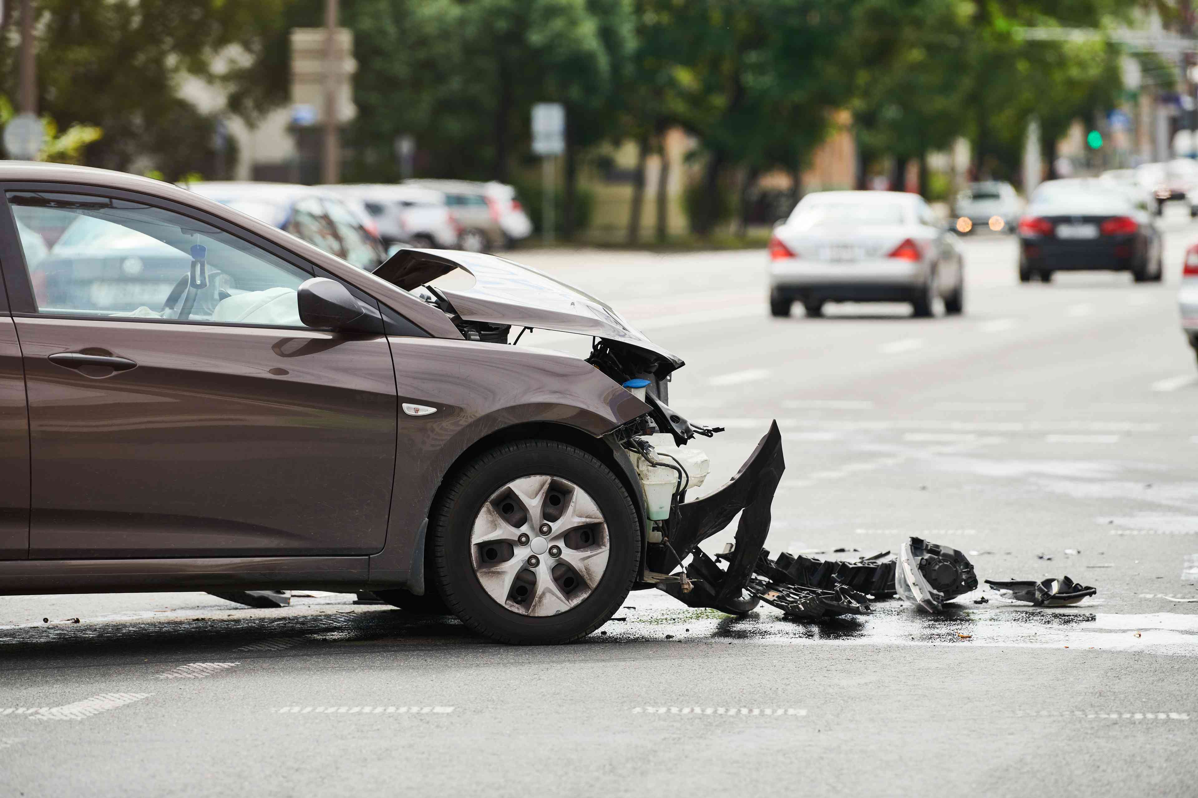 Car road accident background
