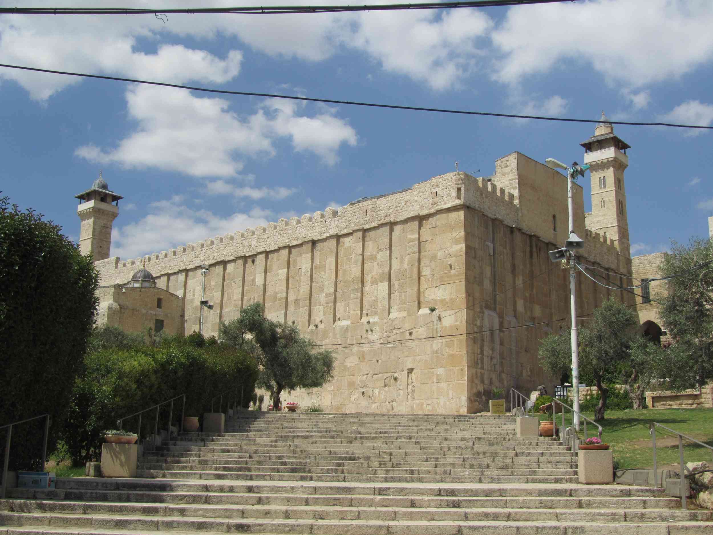 Cave of the Patriarchs in Hebron background