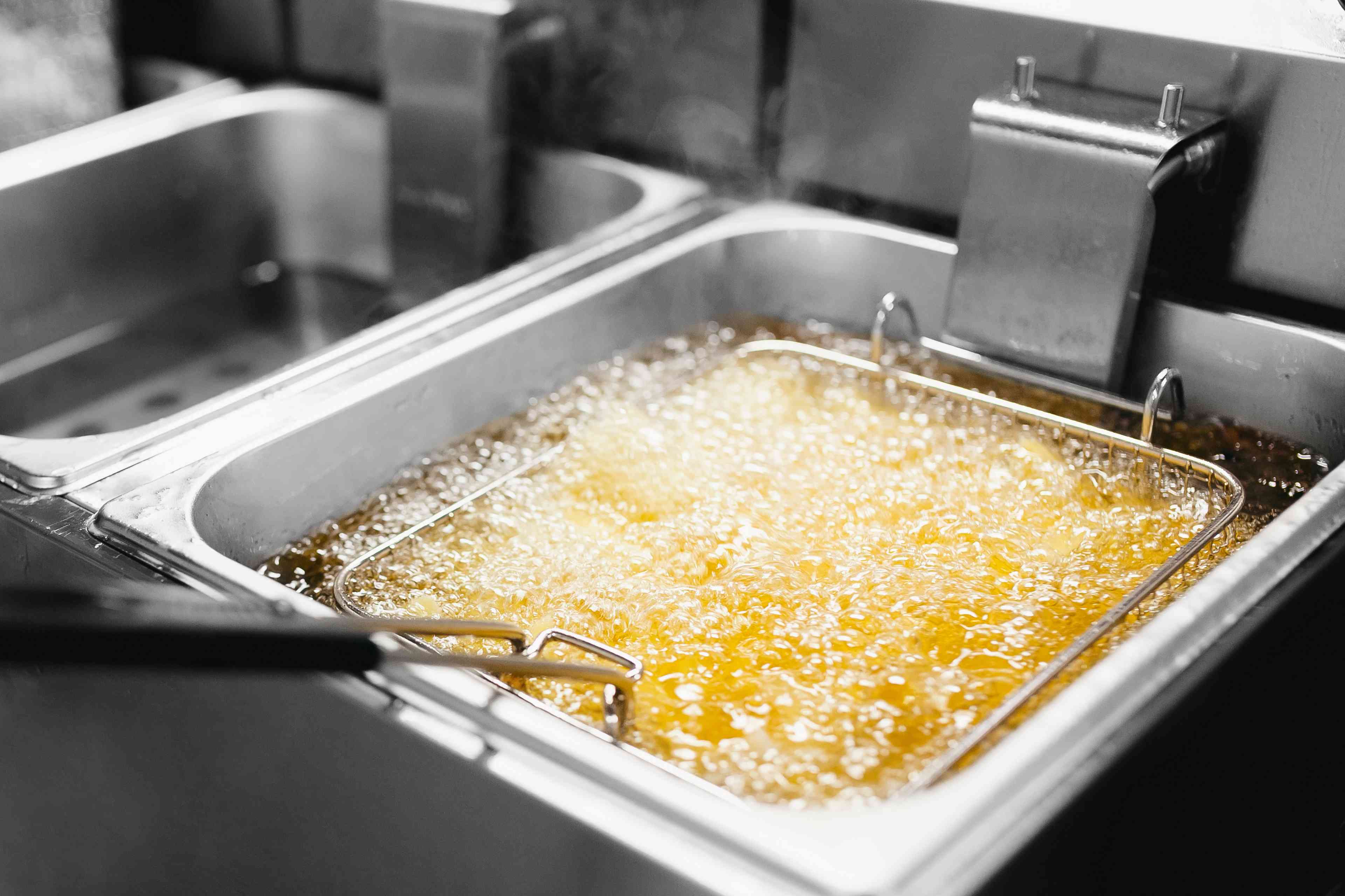 Deep frying in oil background