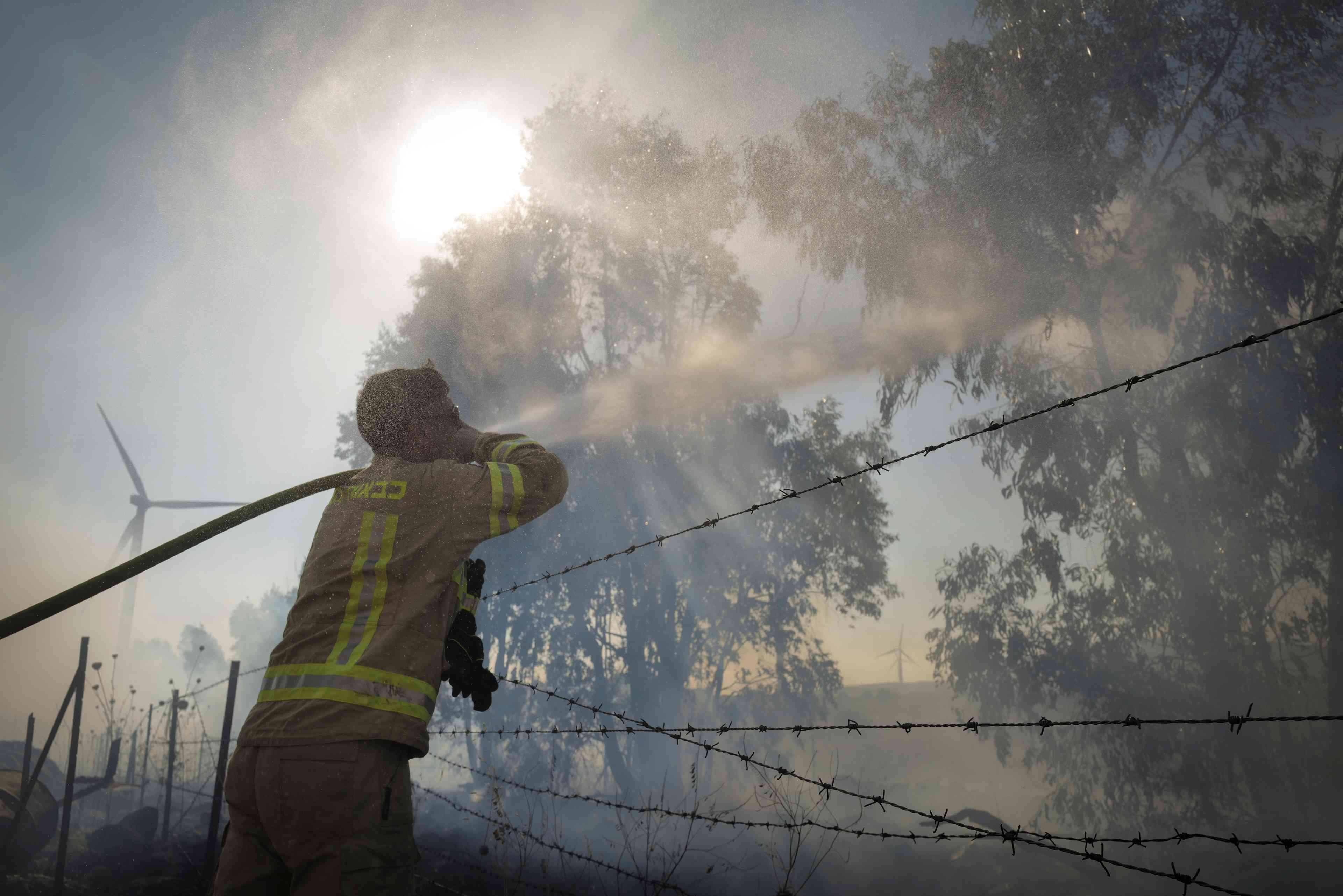 Fighting fires in the north. background