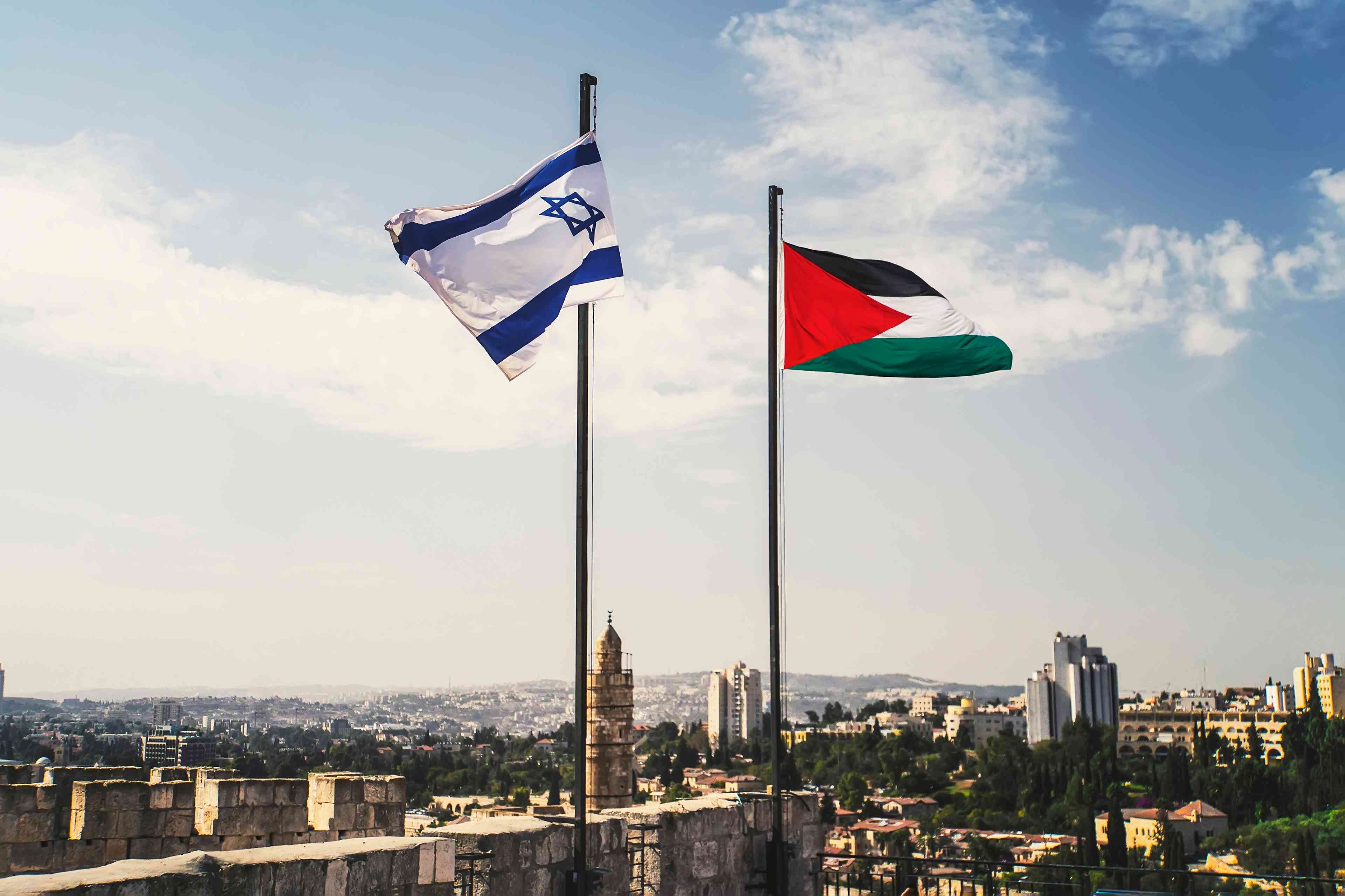 Concept image: Two-state solution background